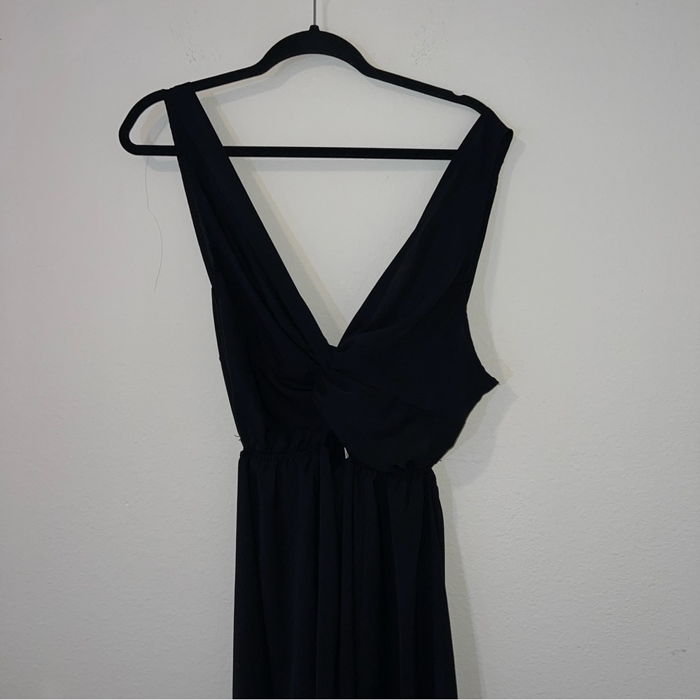 Shien: Solid Twist Front Split Hem Dress - image 7